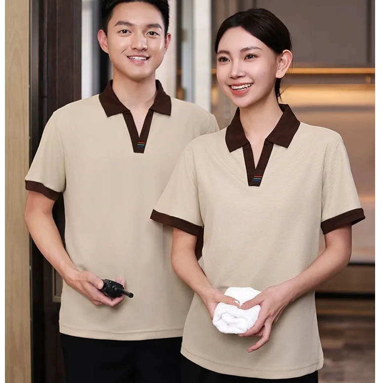 物业医院保洁工作服短袖夏季t恤酒店宾馆客房服务员阿姨清洁工服