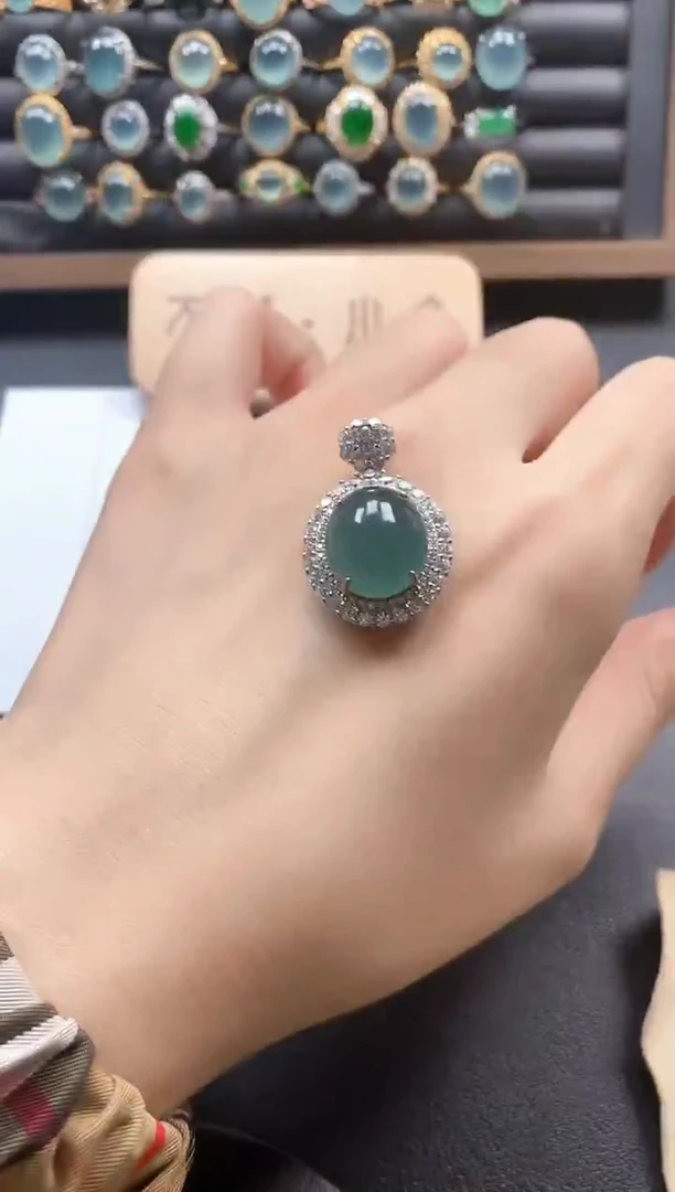 银S925镶嵌戒指翡翠51511