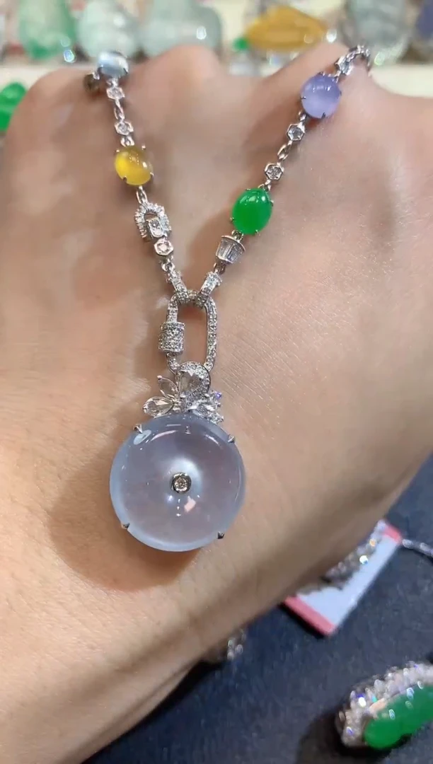 套链18K金镶嵌翡翠A158