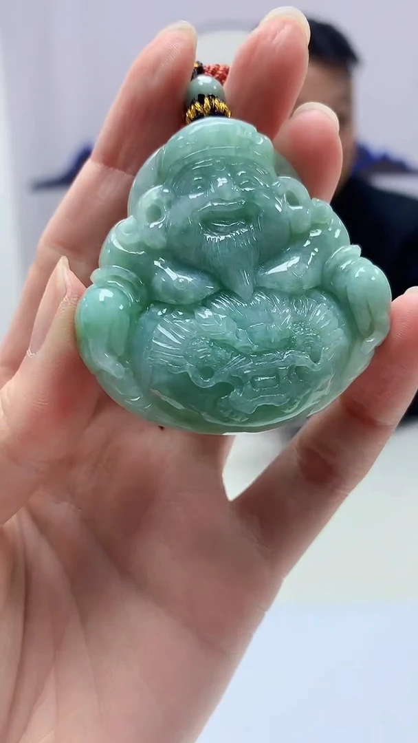 【闪购商品】定制翡翠未镶嵌4969zm-毛货挂件55财神