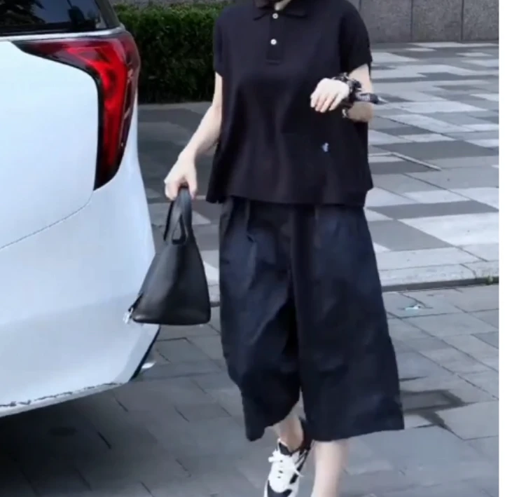 2025夏季新款网红同款洋气韩版潮流时尚上衣休闲裤子美丽-m