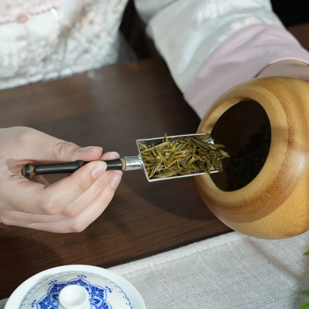 【茶铲】锡制木茶铲茶匙单个投勺子取茶器茶道六君子配件泡茶工具