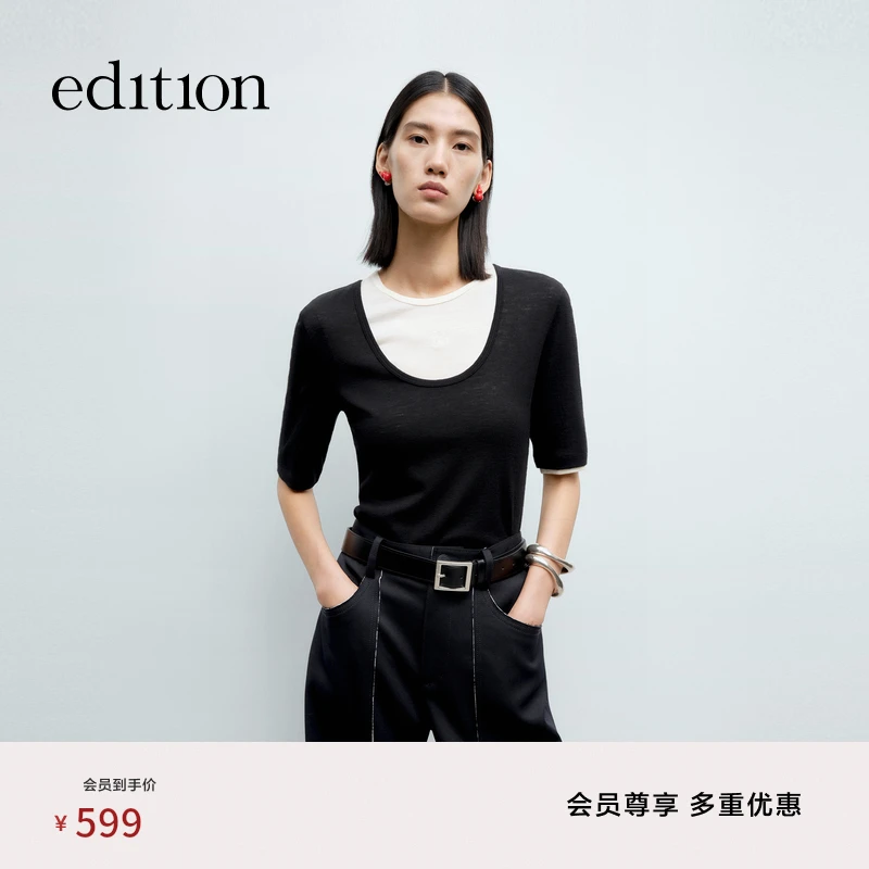 【商场同款新品】edition2025绵羊毛T恤真两件套#EBE1TEE016