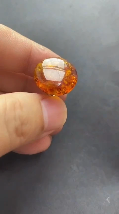 未镶嵌琥珀裸石花珀戒指