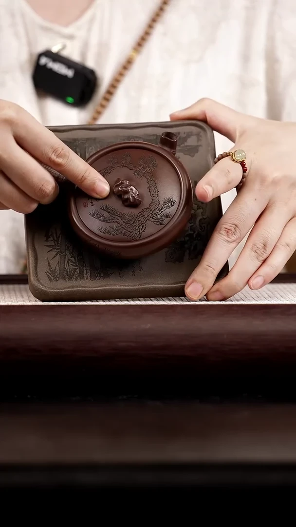 茶壶紫砂618 惊喜盒子4【唐羽壶+刻竹方壶承】25160393