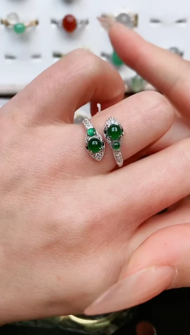 【闪购商品】翡翠戒指银S925镶嵌....