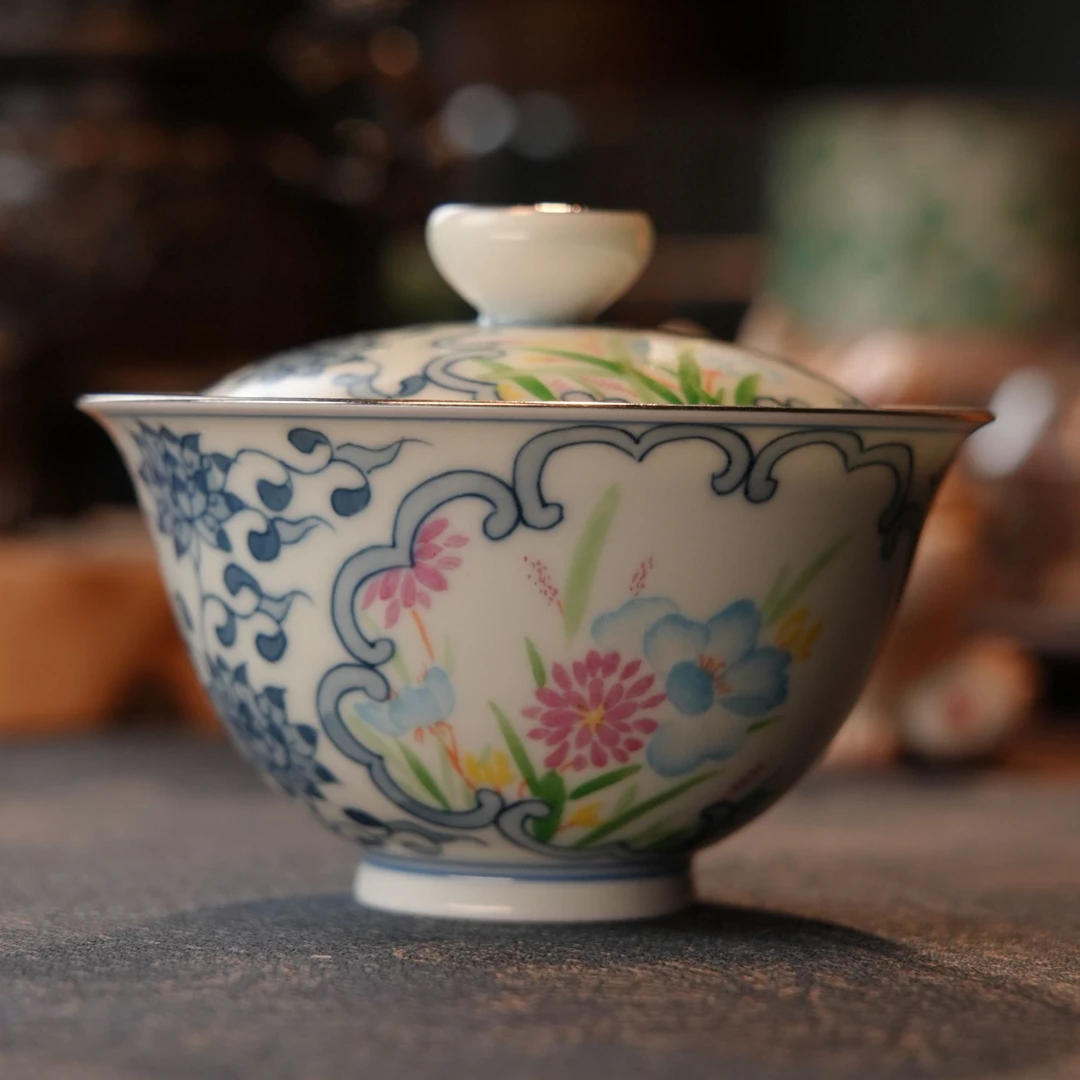 四季繁花盖碗150cc「雨溪山房」