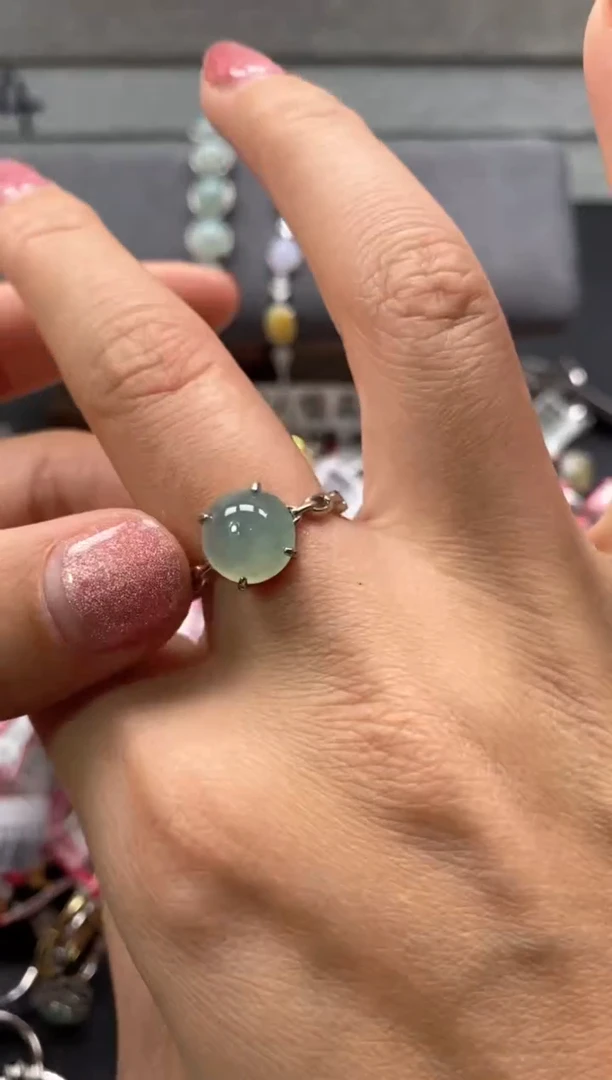 【闪购商品】翡翠戒指银S925镶嵌222222222   6