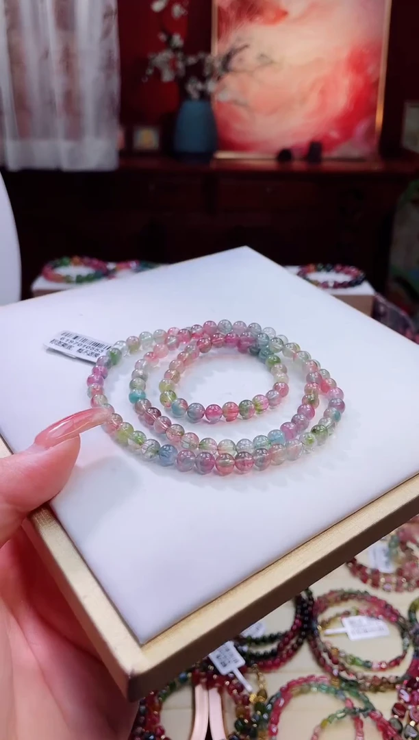 手串未镶嵌碧玺5.8MM手串三圈多样性发其一