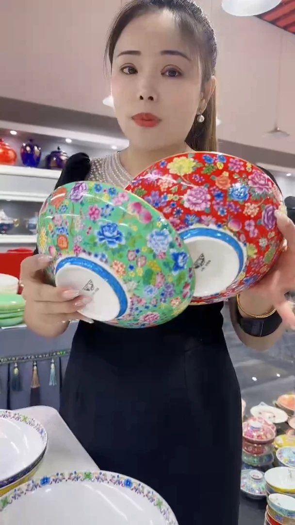 瓷片8.5英寸元宝盘2个景德镇混色