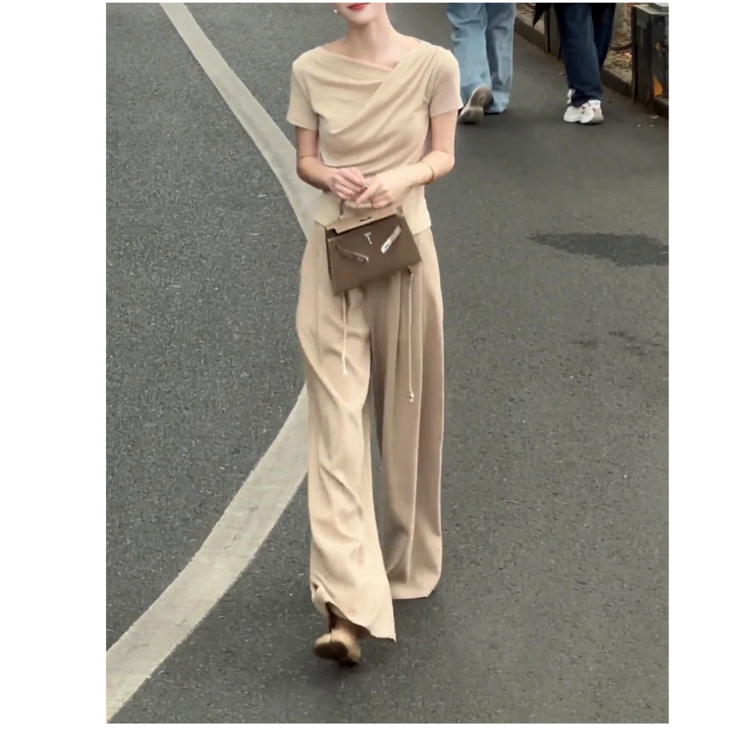 2025休闲风时尚套装短款上衣洋气法式套装高腰时尚辣妹修身裙子