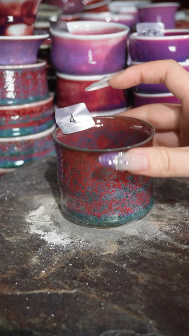 摆件陶精品窑变钧瓷茶器