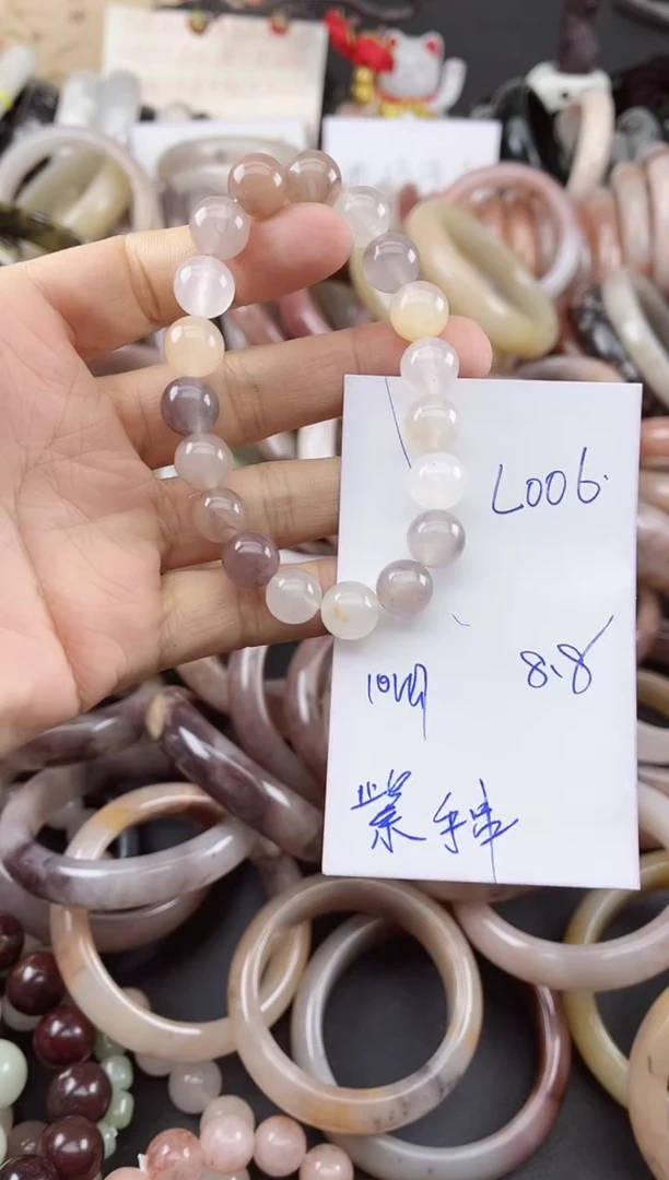 未镶嵌手镯石英质玉L006紫罗兰10MM手串多样性发