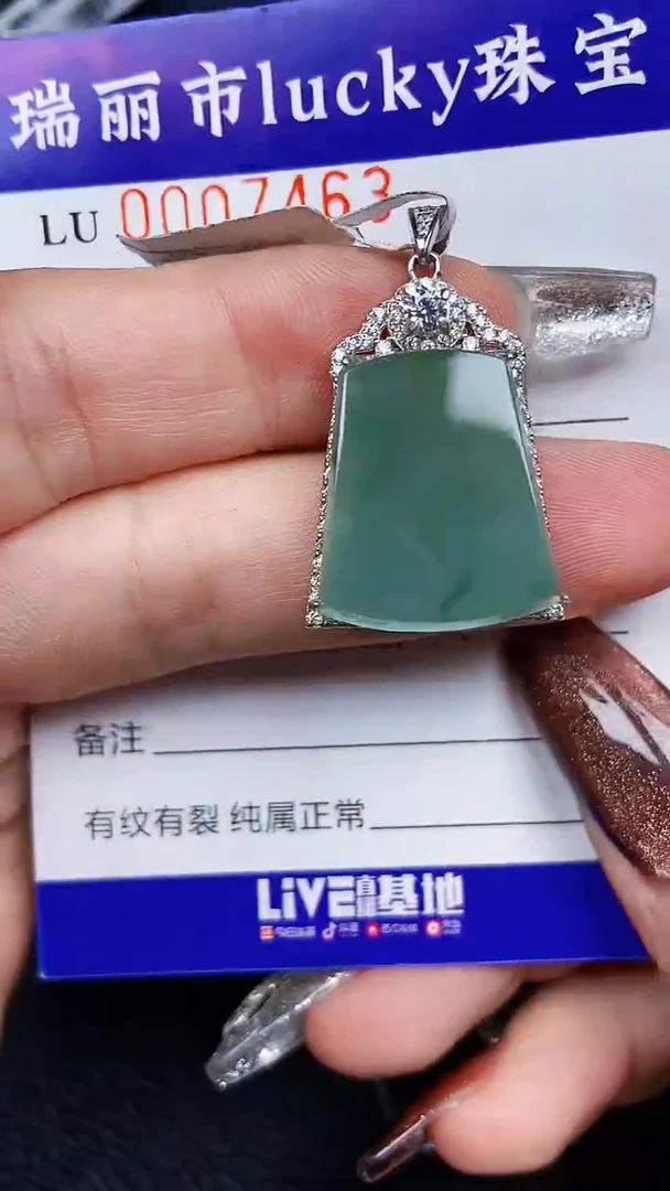 颈饰银S925镶嵌翡翠7463