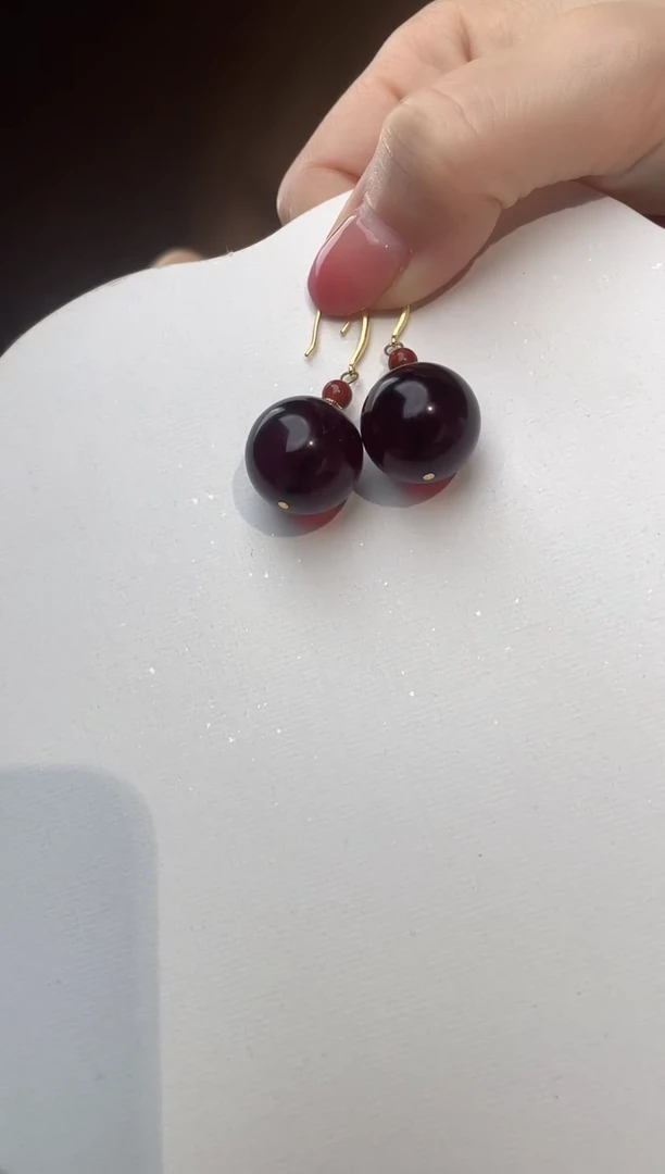 未镶嵌颈饰琥珀18+血珀耳环