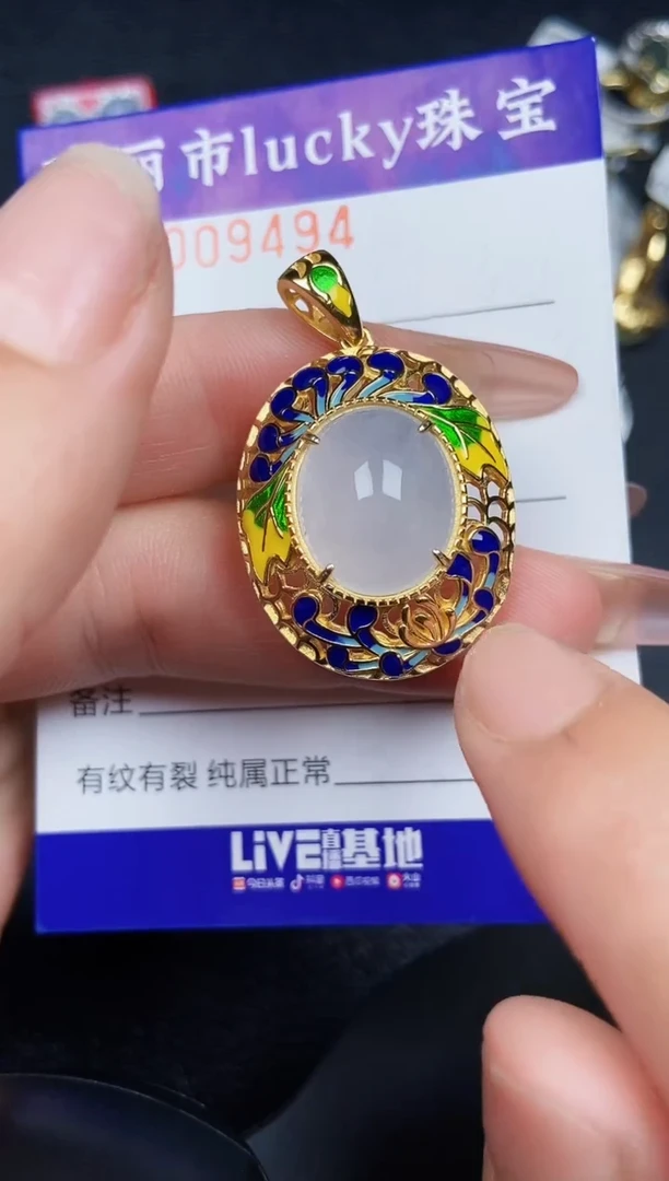 翡翠银S925镶嵌颈饰9494