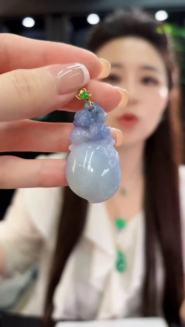 颈饰18K金镶嵌翡翠 缅料A货/支持复检/一件