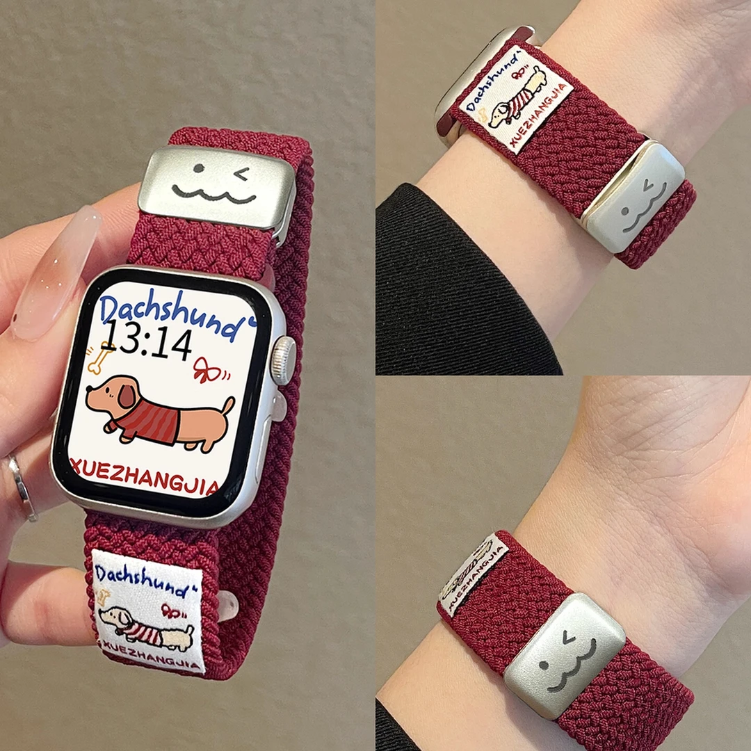 适用vivowatchgt2表带柔软编织磁吸gt创意腊肠狗vivowatch5替换带