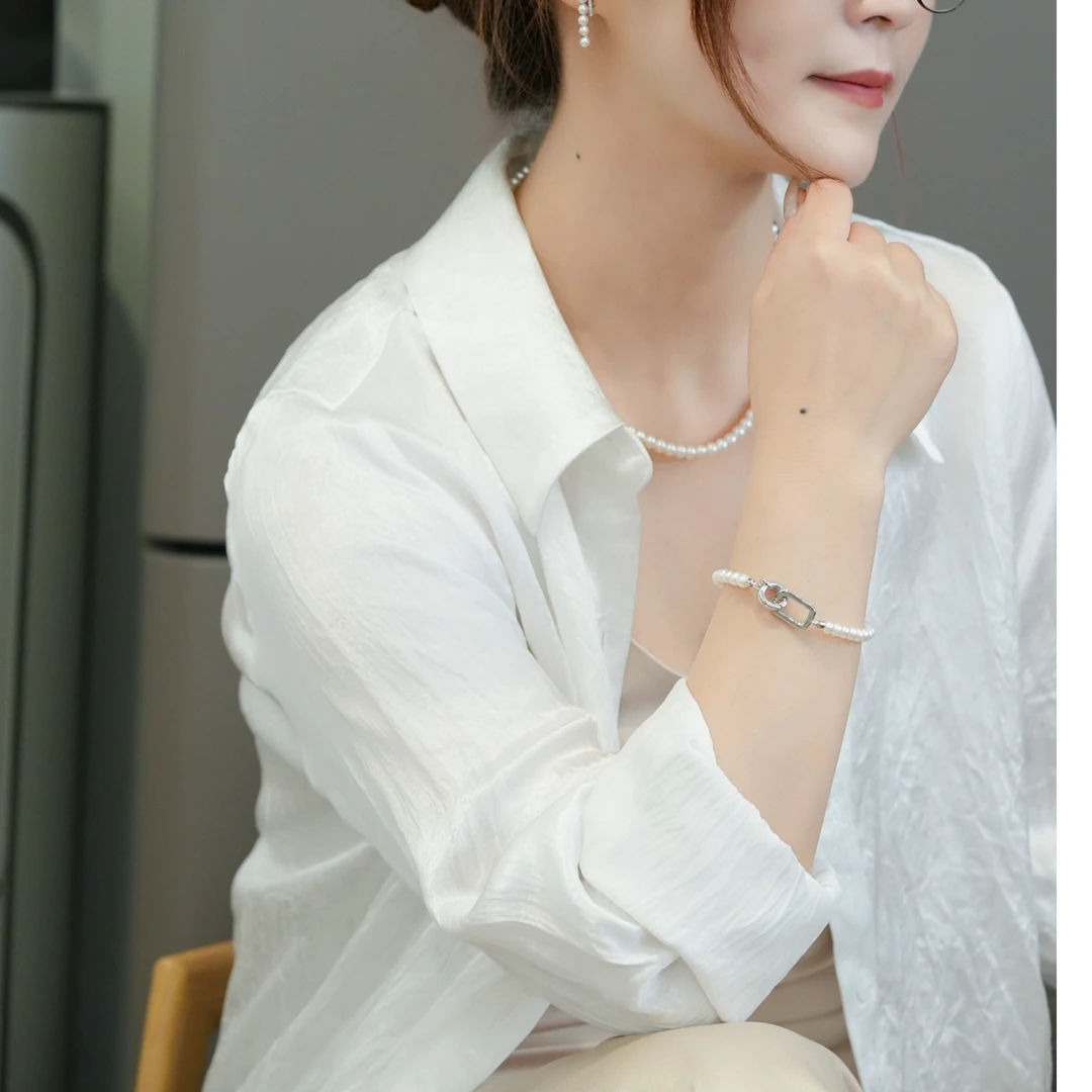 佐奈美（SANAMI）拼接扣淡水珍珠项链/手链套装