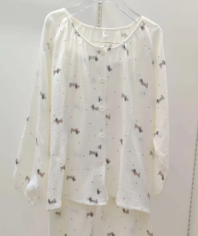 碎花小花棉纱家居服睡衣套装