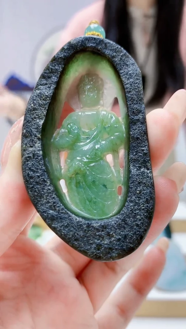 未镶嵌定制翡翠4812jw-毛货挂件40