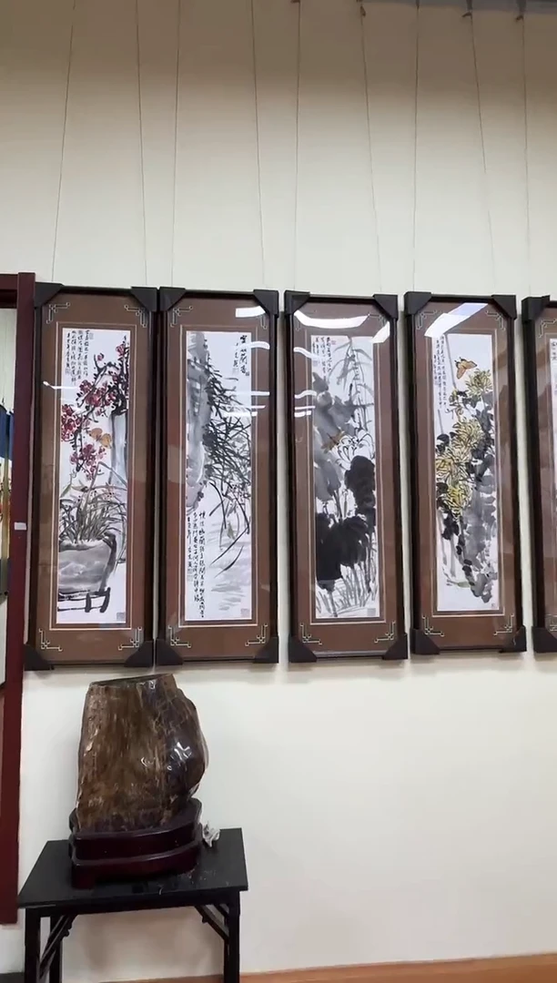 国画李克瑛-国画花鸟4条屏