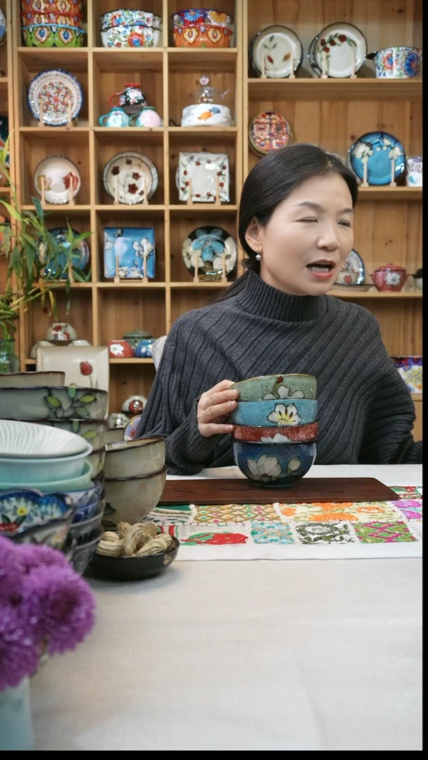 瓷片小可陶瓷高温四只米饭碗