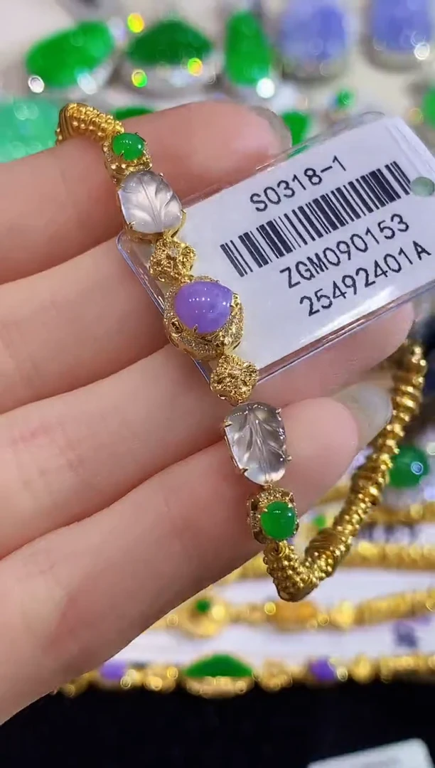 18K金镶嵌手链翡翠SY多样性发其一