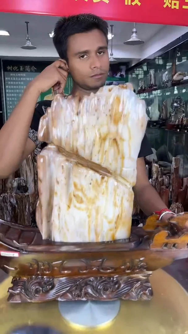未镶嵌珠宝奇石硅化玉缅甸天然树化玉摆件