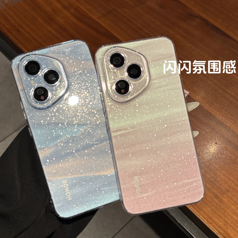 不发黄透明闪粉适用于荣耀400pro手机壳Magic7超薄PC硬壳300/200