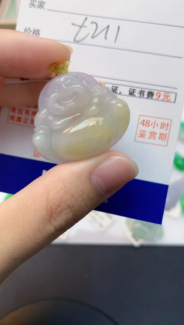 颈饰18K金镶嵌翡翠天然缅甸A货翡翠百元以上9元证书费自理
