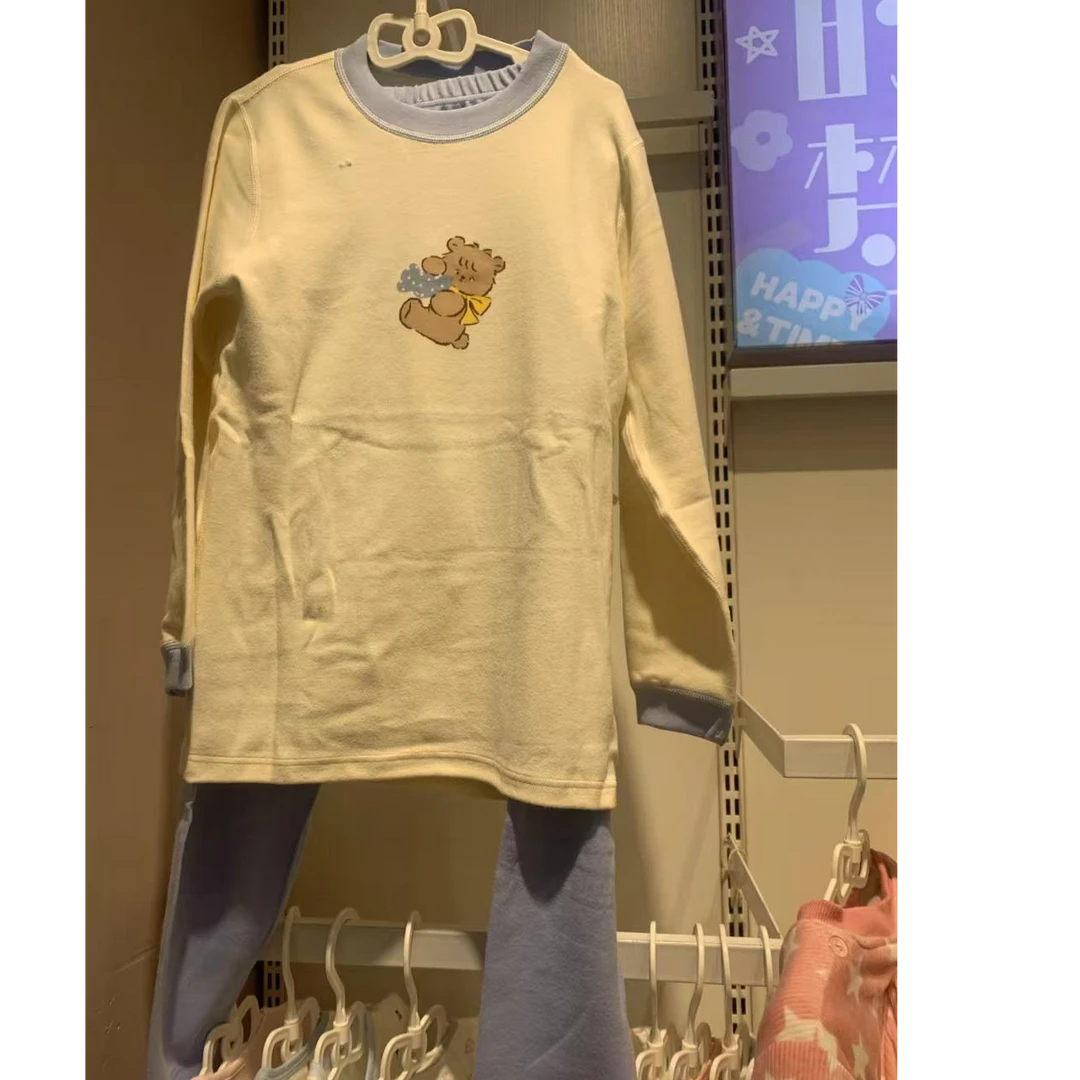 儿童秋冬圆领萌宠吃货中领束口套L棉舒绒内衣套A1111072