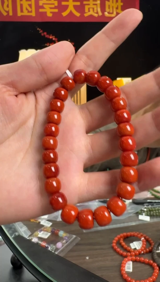 【闪购商品】南红玛瑙手串未镶嵌高品瓦西料南红老型珠单圈9-9.5mm