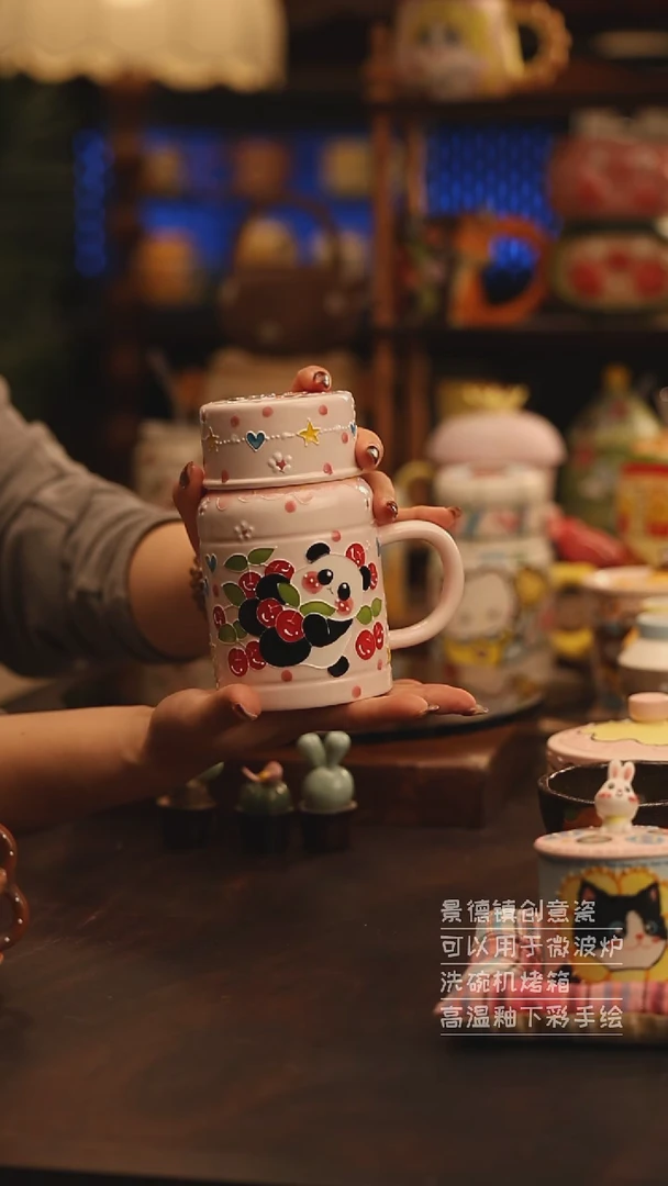 陶瓷景德镇可爱陶瓷釉下彩绘设计师款