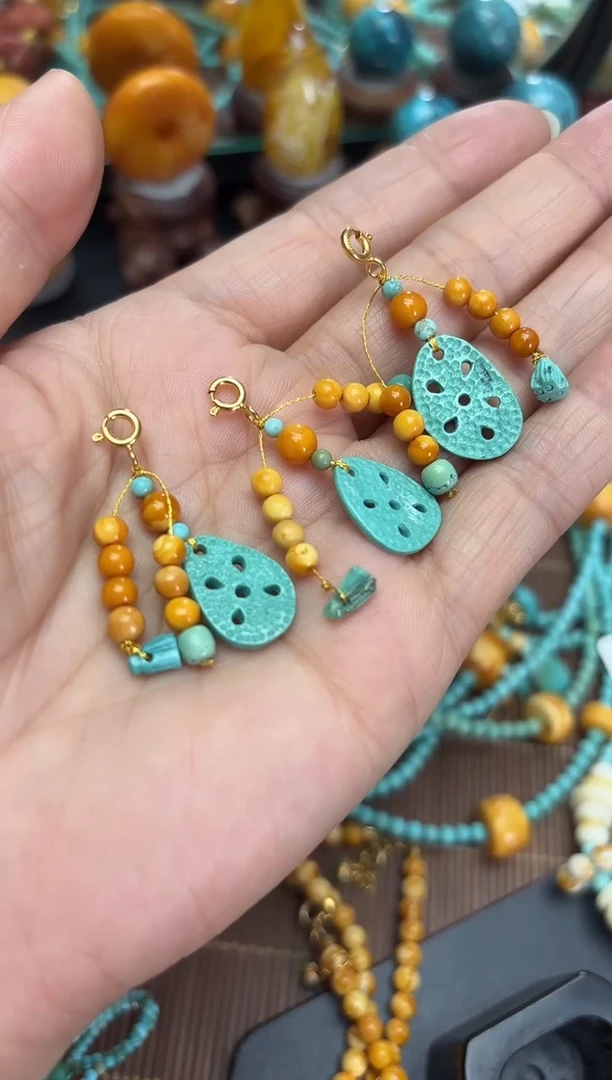 绿松石未镶嵌颈饰多样性发一件设计款 大藕片