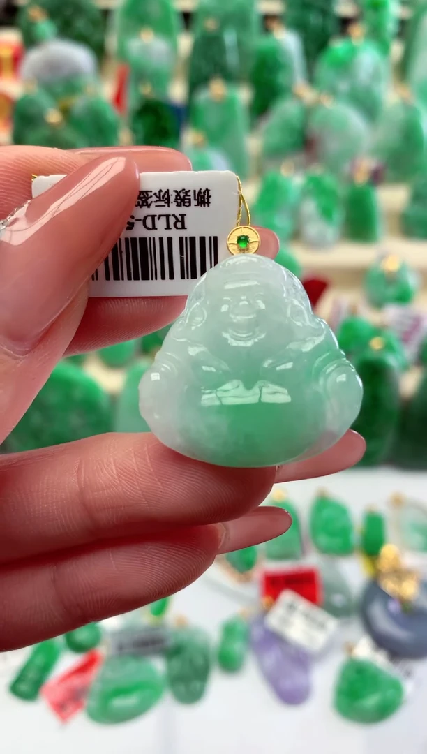 【闪购商品】翡翠颈饰18K金镶嵌挂件