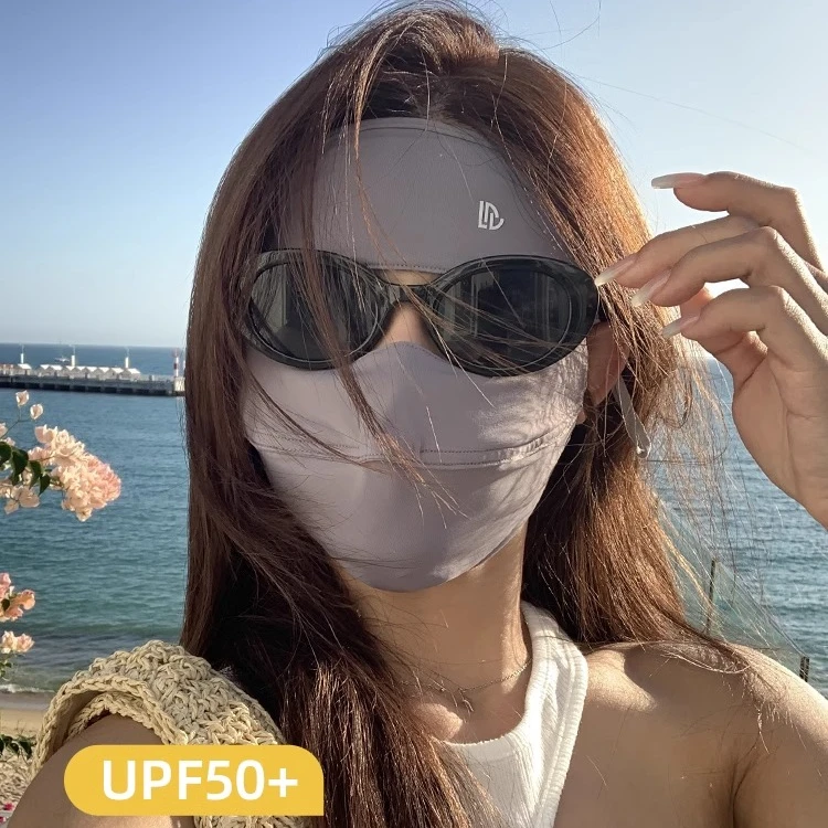全脸防晒面罩女防紫外线夏季遮阳冰丝口罩开车面部防护透气脸基尼