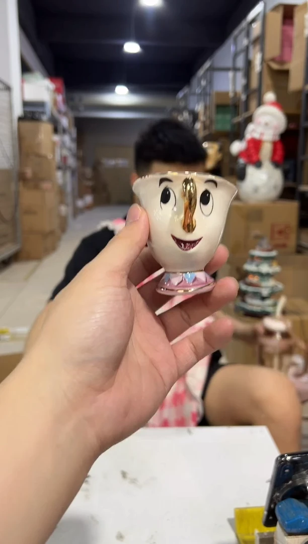 瓷片金边阿奇杯 陶瓷