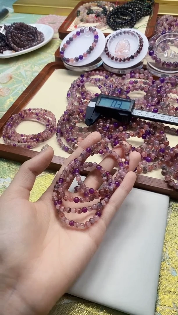 【闪购商品】水晶手串未镶嵌 超七黑加仑 多样性发一