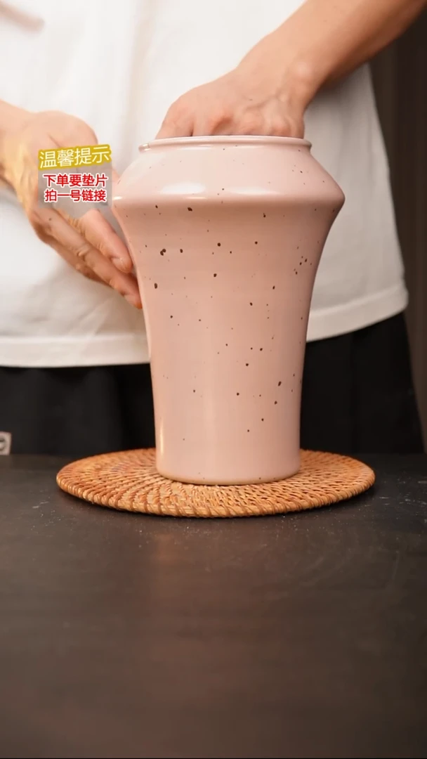 瓷片泥泥花盆 口约 10 高约21