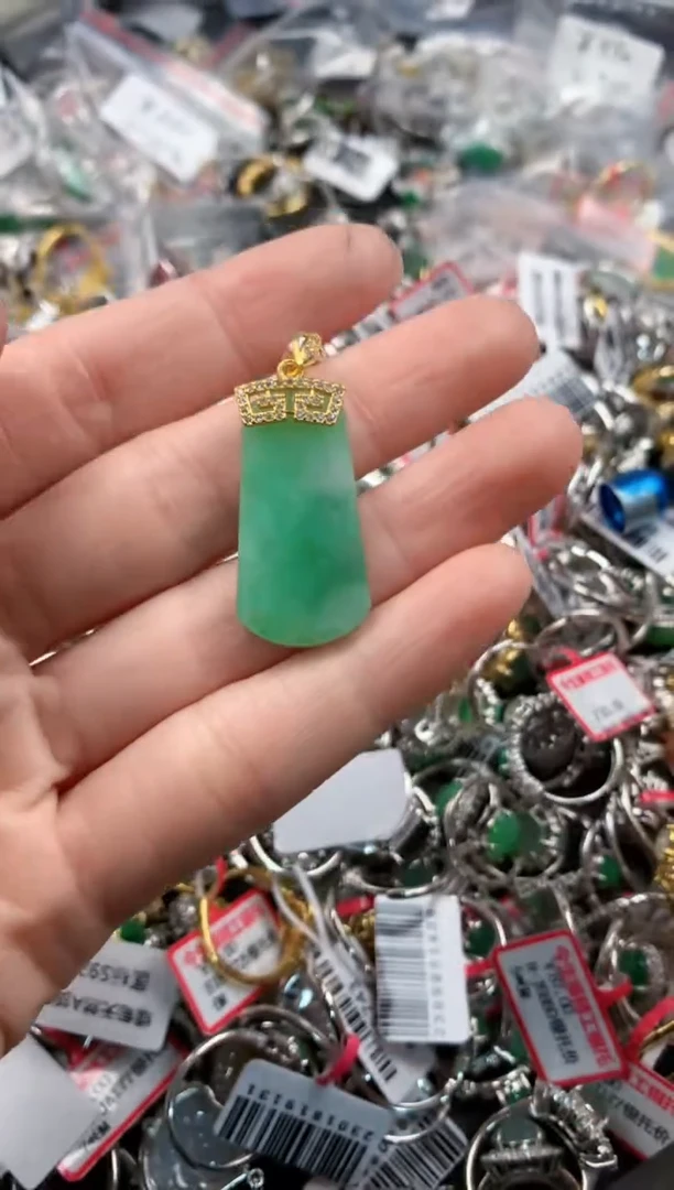 银S925镶嵌戒指翡翠3      3