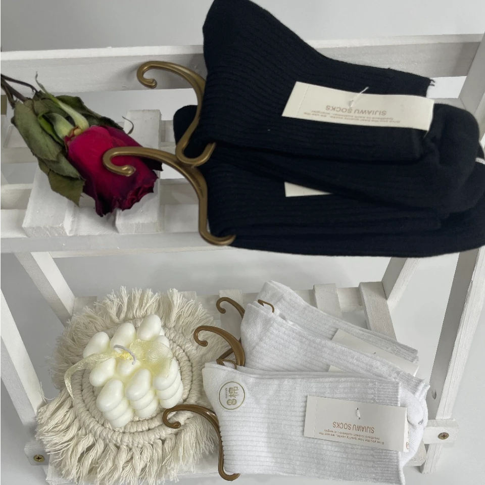 艺菲专属  高端休闲运动双针袜子中筒袜