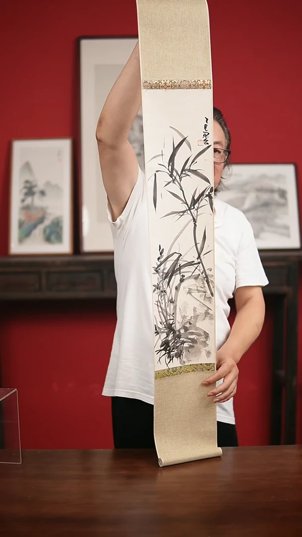 国画手写手绘-17*120卷轴