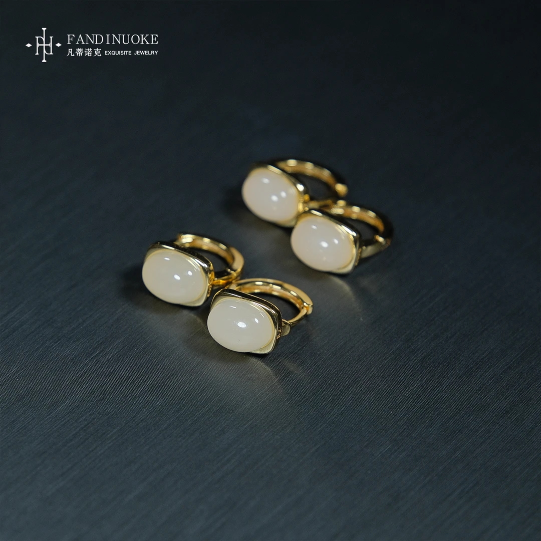 L【加加专属】1 MJ4270-自然之韵|和田玉耳扣-多样性发一件-6*8mm