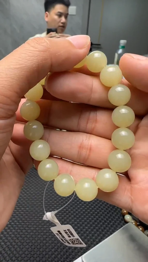 未镶嵌手串和田玉若羌料手串卡12