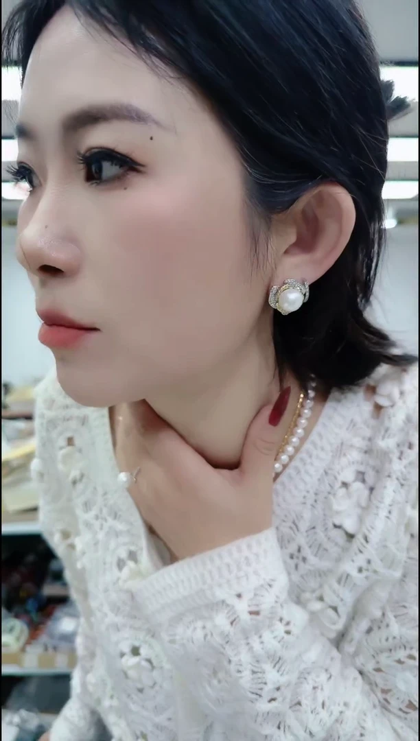 【闪购商品】淡水珍珠耳饰合金2541白珍珠耳钉