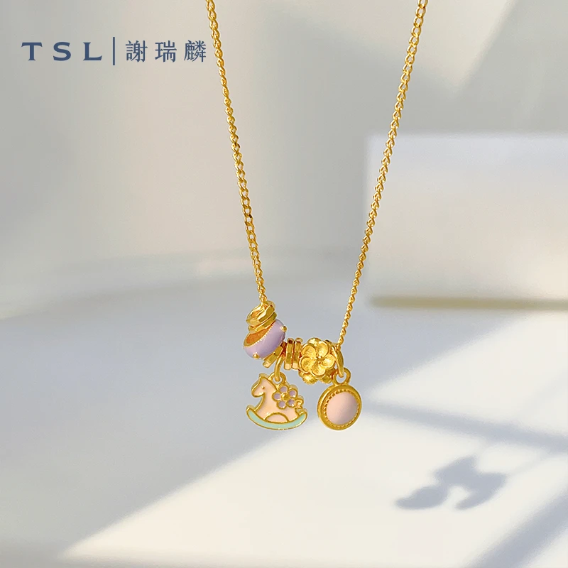 TSL/谢瑞麟 计价足金马上有钱立体木马套链足金木马套链