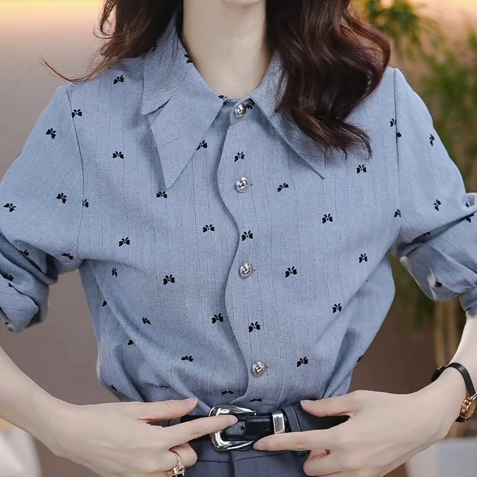 W2228秋季新款长袖衬衫女韩系气质时尚百搭上衣