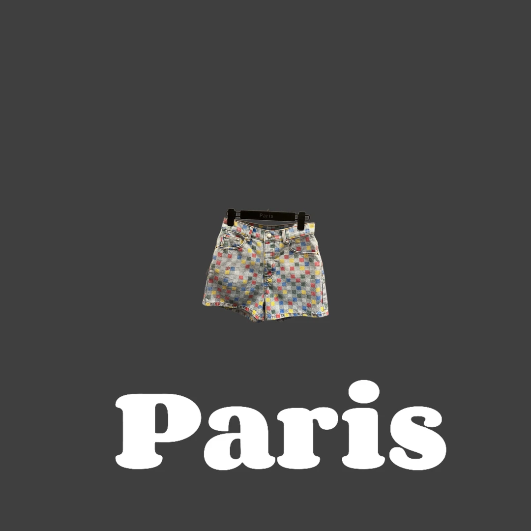 [清]棋盘格短裤A022