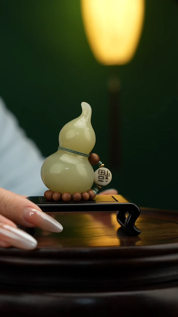 玉【手捻玉福禄】天然玉石手把件